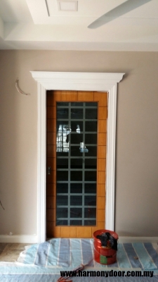 Custom Solid Wooden Glaze Door Design Sample Selangor