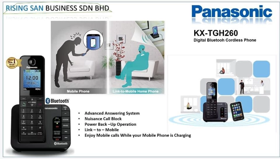 PANASONIC KX-TGH260 DIGITAL BLUETOOH CORDLESS PHONE 