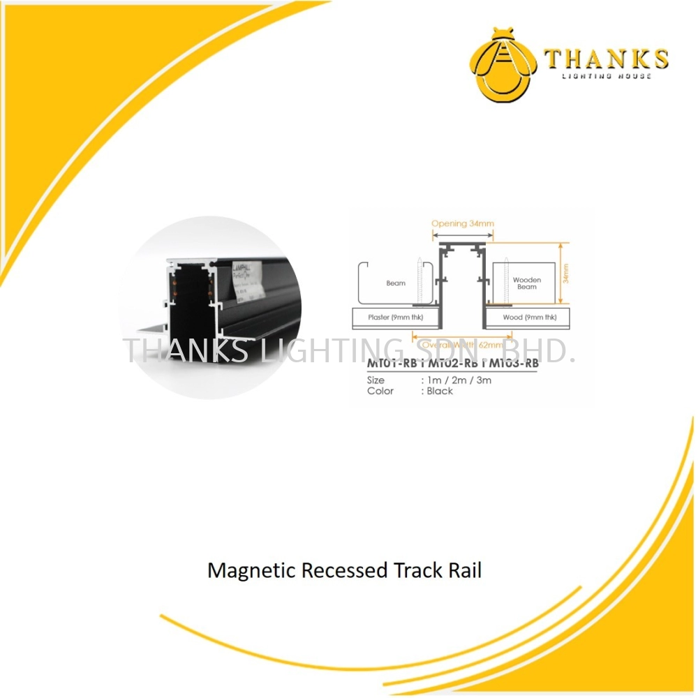 Magnetic Track Rail Recessed