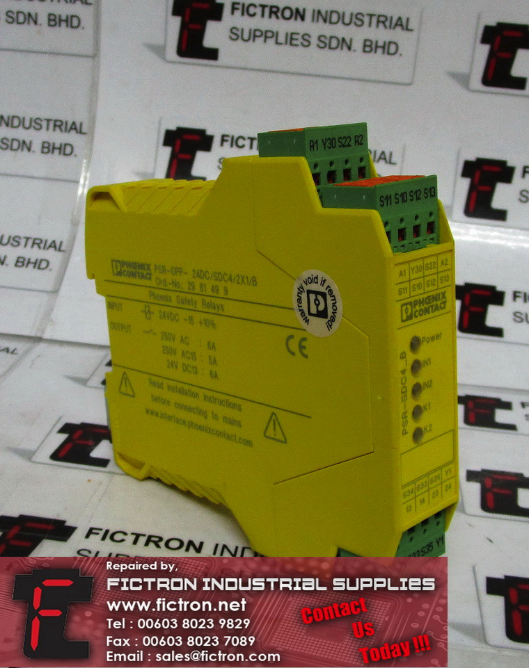 PSR-SDC4-B PSRSDC4B PHOENIX CONTACT Safety Relay Supply Malaysia Singapore Indonesia USA Thailand