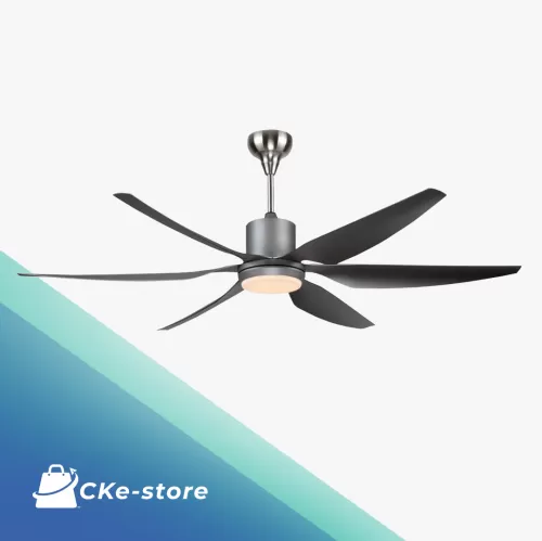 Boxham 56"/66" Asti-L Motor Ceiling Fan with Light/DC Motor Kipas Ceiling - FU-002 Metallic Silver