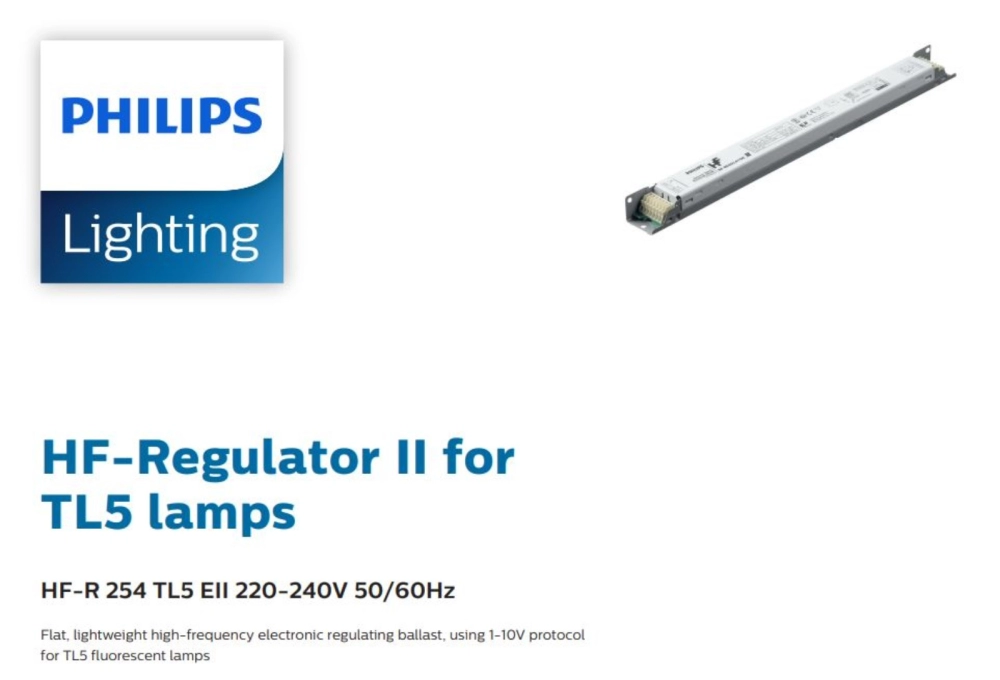 PHILIPS HF-R 254 TL5 EII 220-240V 50/60HZ DIMMABLE ELECTRONIC BALLAST 913700608966