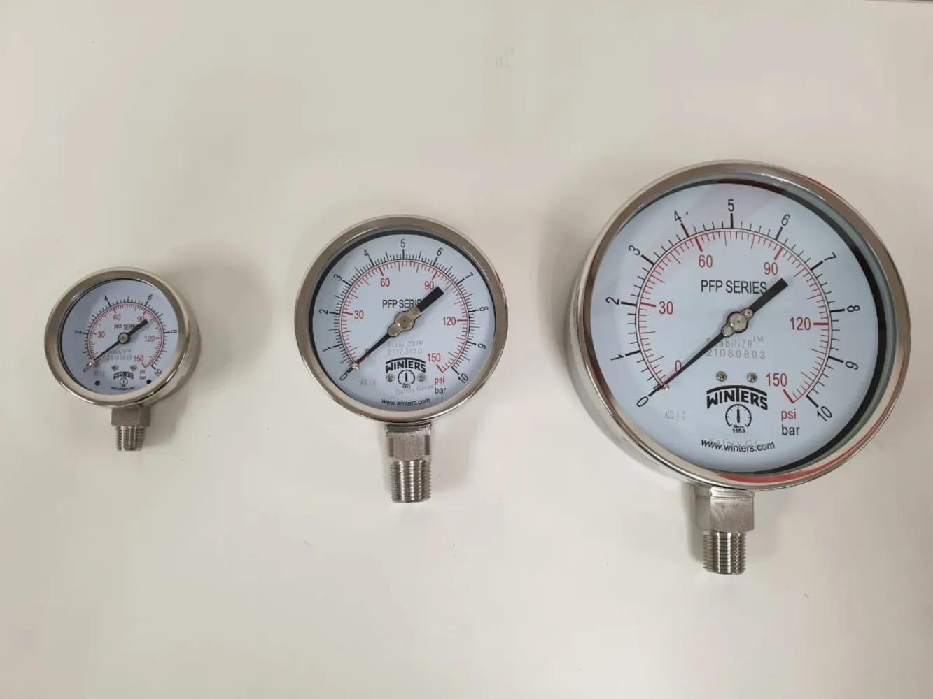 WINTERS | PFP StabiliZR Pressure Gauge, Fully Stainless Steel