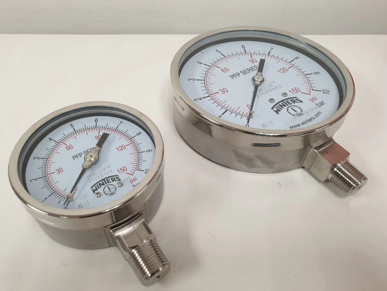 WINTERS | PFP StabiliZR Pressure Gauge, Fully Stainless Steel