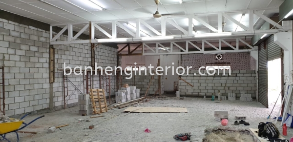 Built-up new wall and plaster work Shop Lot Work In Progress  Johor Bahru (JB), Johor, Skudai Service, Renovation, Construction | Ban Heng Interior Design Sdn Bhd