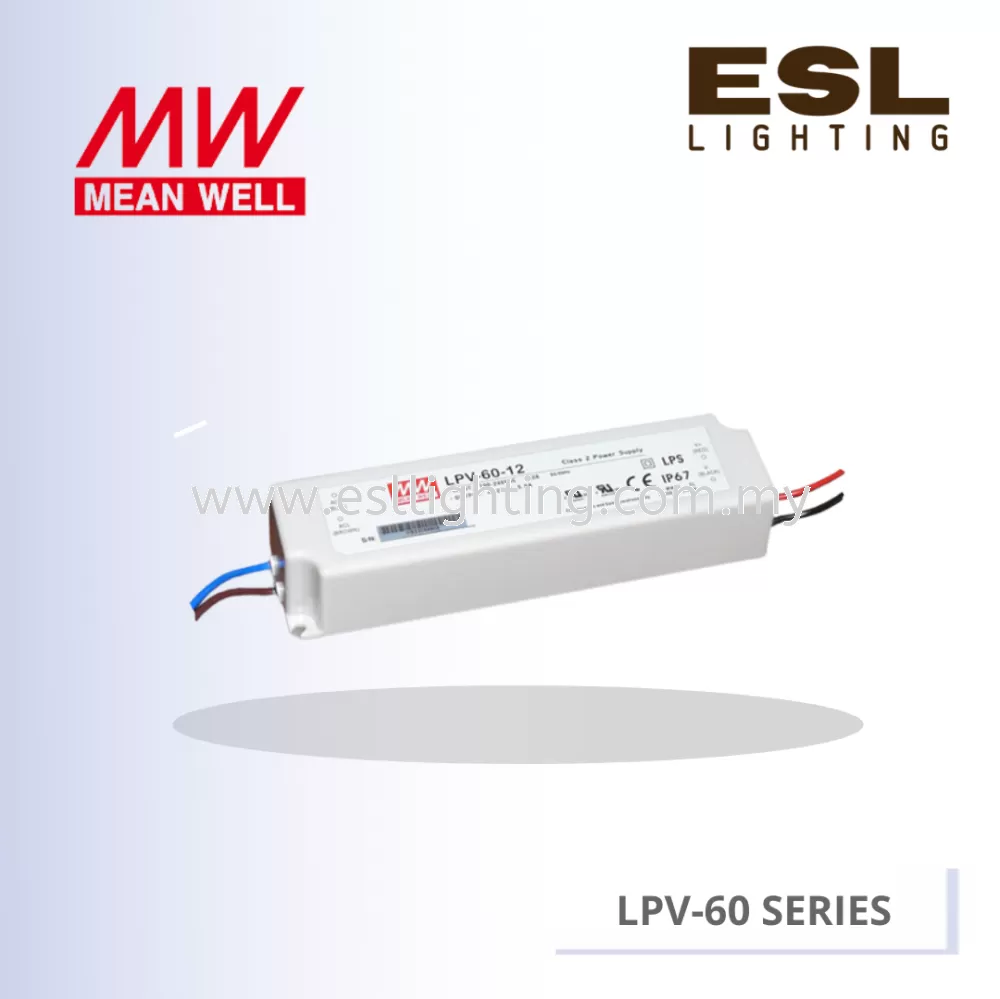 LED transformator 12V 5A Max. 60 Watt IP67