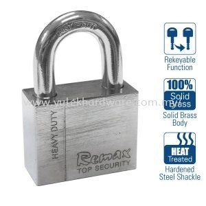 50mm REMAX BRASS CHROMED PADLOCK