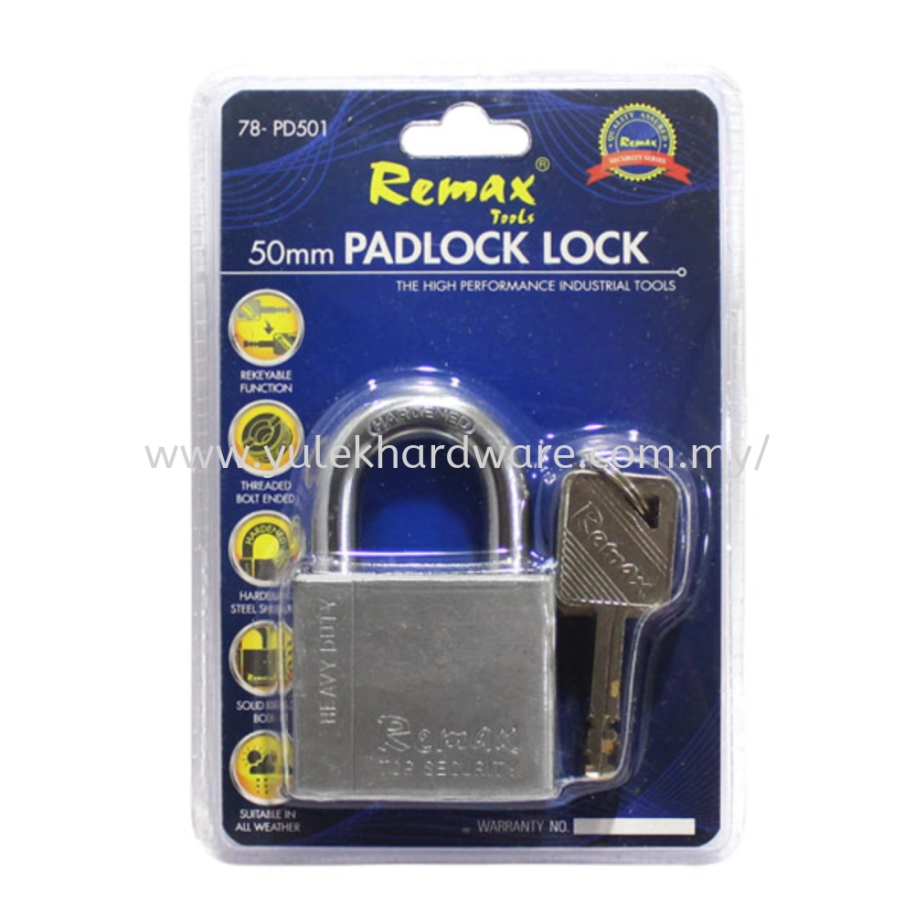 50mm REMAX BRASS CHROMED PADLOCK