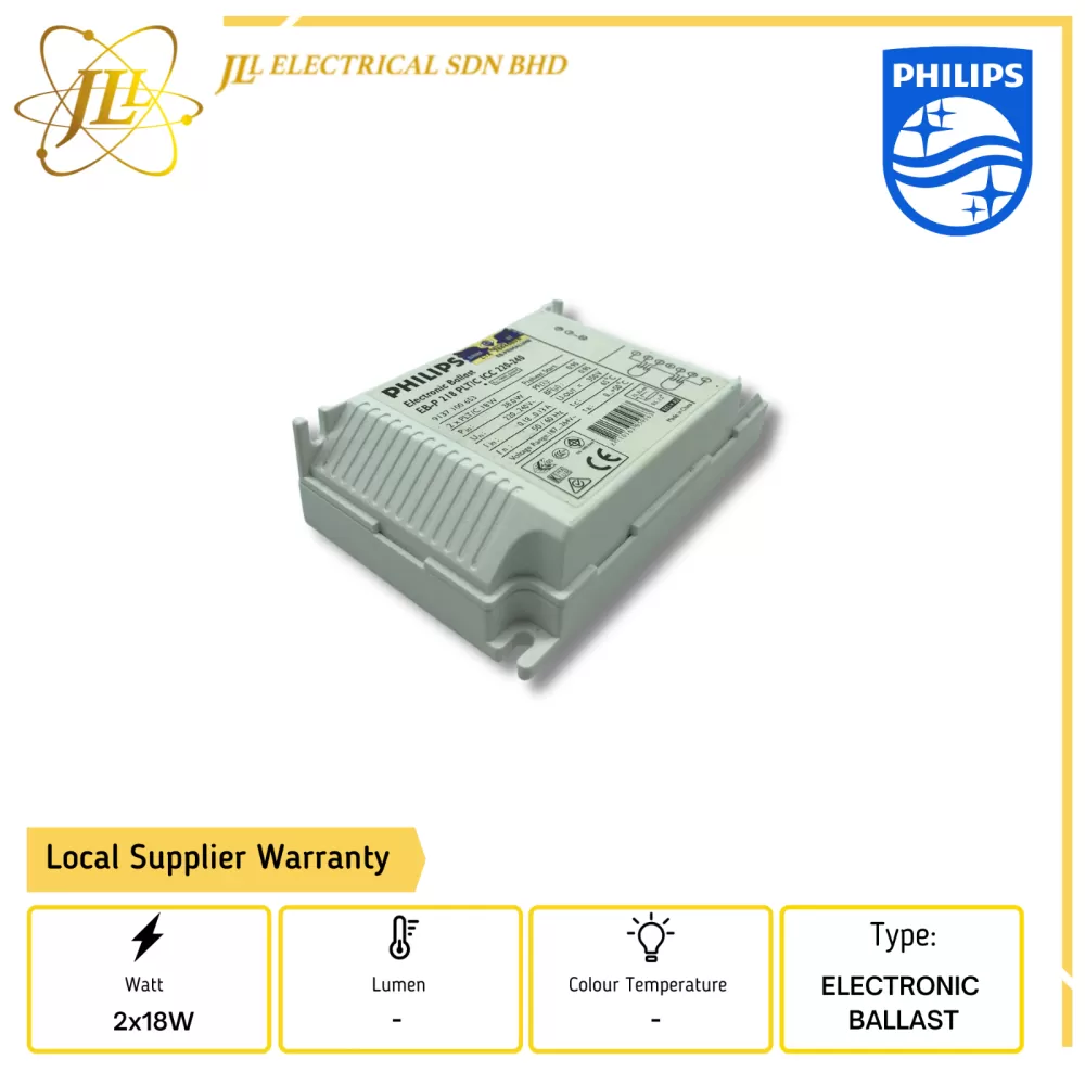 PHILIPS EB-P 218W PLT/C ICC 220-240V 50/60HZ ELECTRONIC BALLAST 9137100653