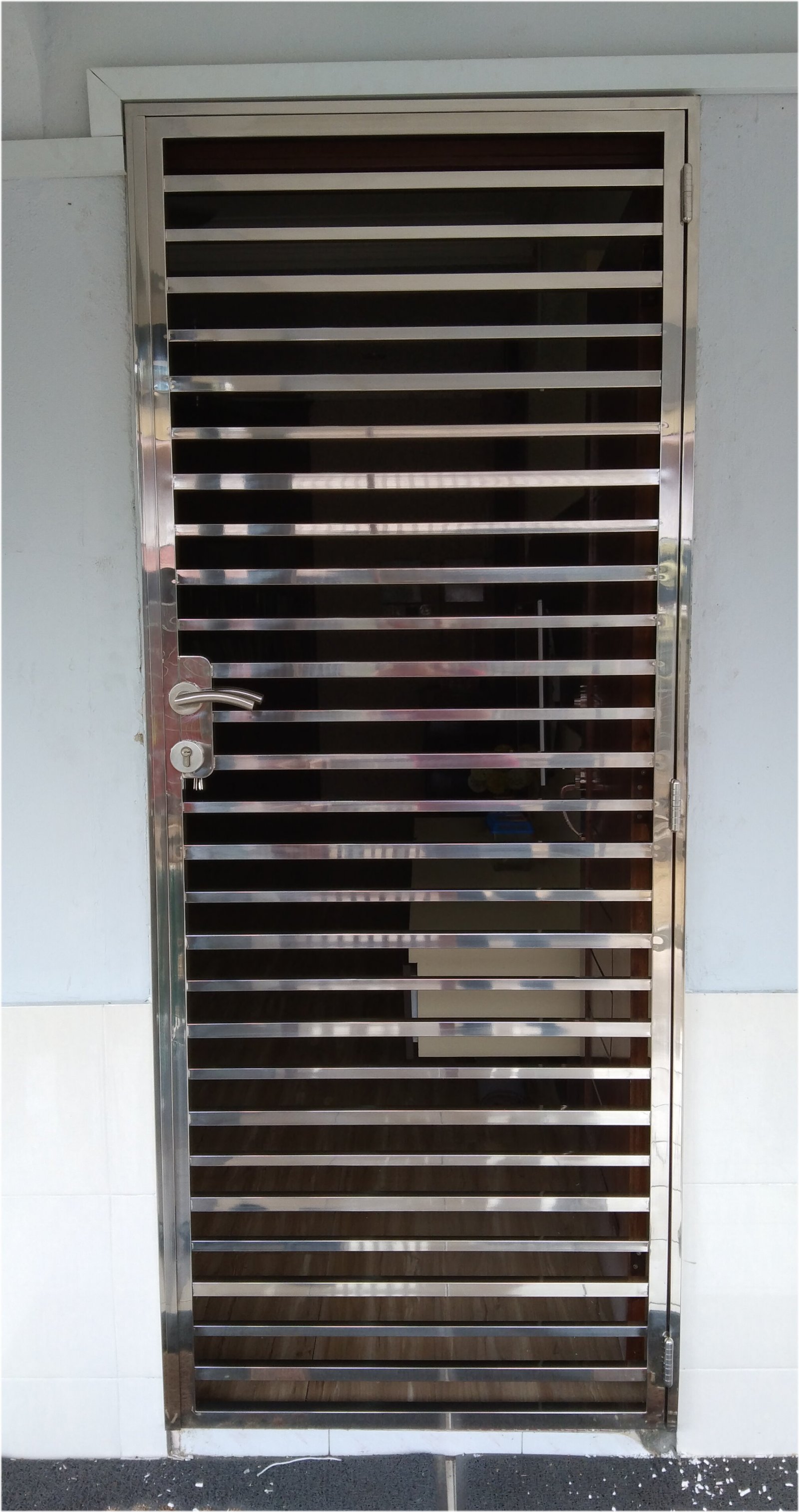 Stainless Steel Single Door Grille 白钢单叶掩门