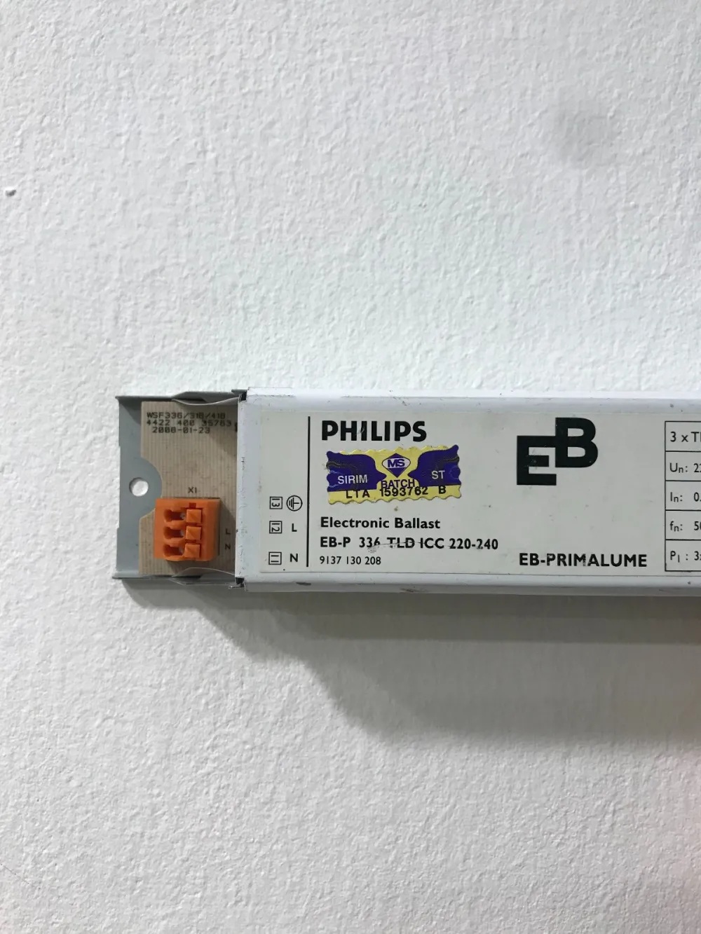 PHILIPS EB-P 336 TLD ICC 220-240V 50/60HZ ELECTRONIC BALLAST 9137130208