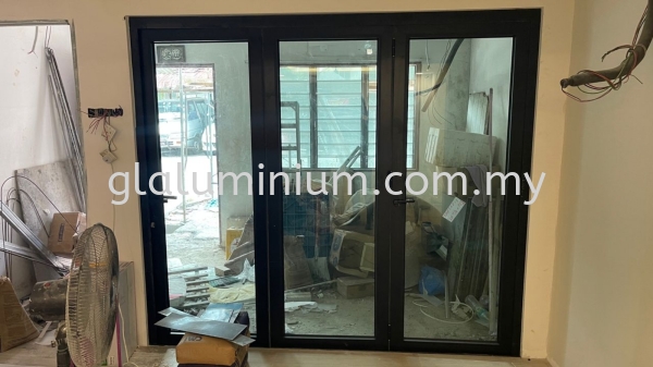 Heavy duty folding door ( powder coated black + 5mm green glass)  Heavy Duty Folding Doors  Selangor, Malaysia, Kuala Lumpur (KL), Cheras Supplier, Installation, Supply, Supplies | GL GLASS & ALUMINIUM TRADING