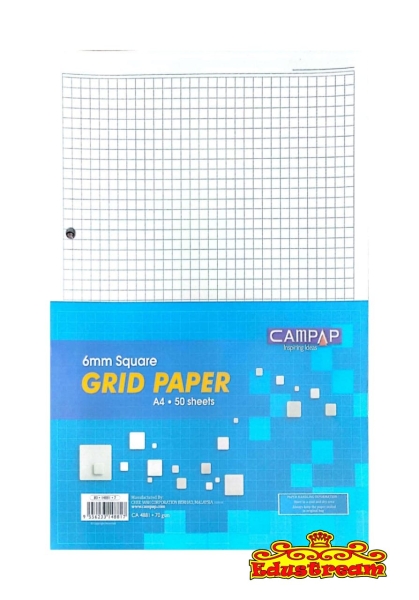 Campap Grid Paper 6mm Square 70gsm A4 / 50 Sheets Foolscap Paper Paper Product Stationery & Craft Johor Bahru (JB), Malaysia Supplier, Suppliers, Supply, Supplies | Edustream Sdn Bhd