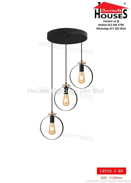 HANGING 14936-3BK Dining Pendant Indoor Pendant Light  Pendant Light Selangor, Malaysia, Kuala Lumpur (KL), Puchong Supplier, Suppliers, Supply, Supplies | Houses Lightings Sdn Bhd