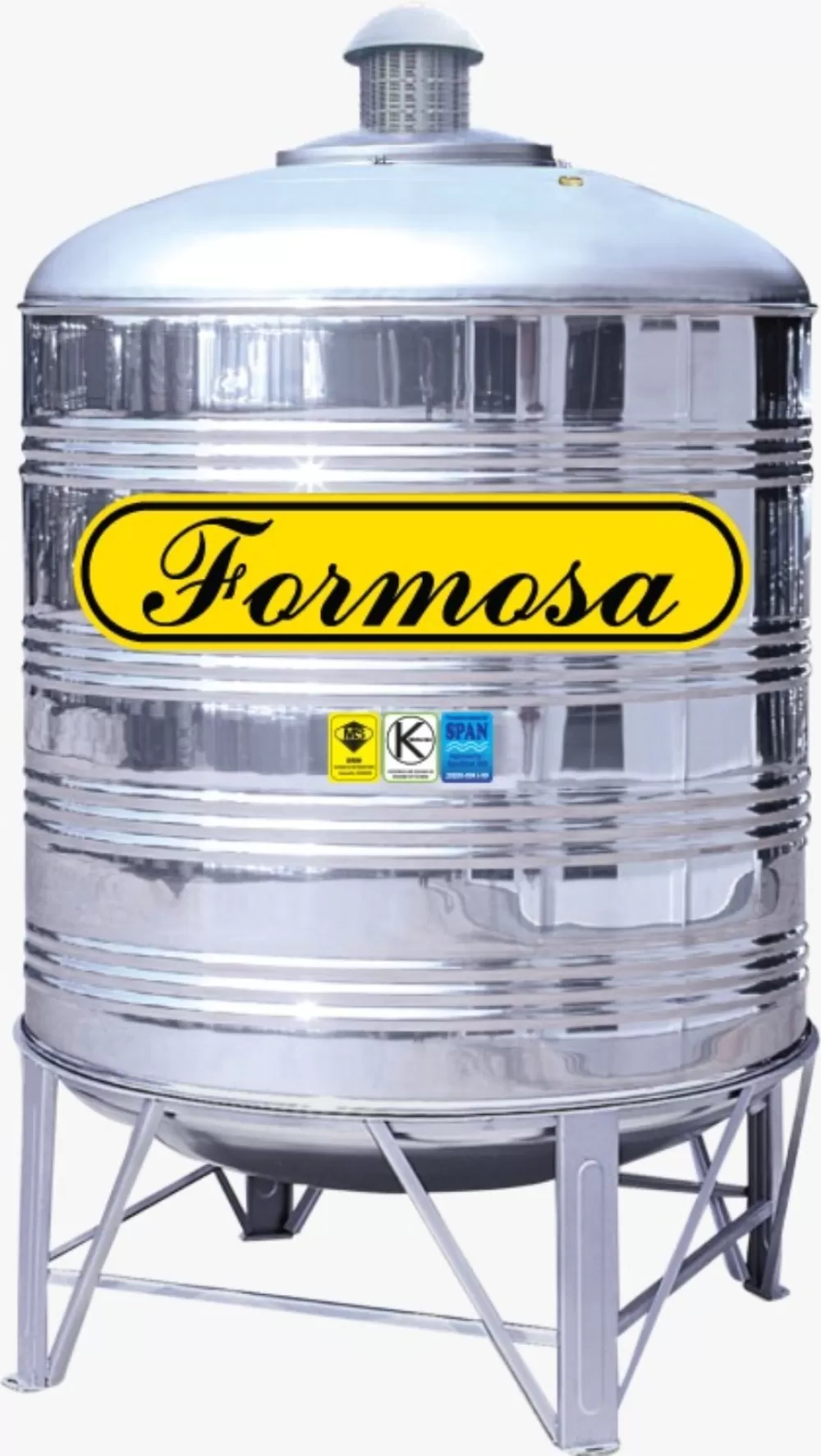 Formosa Stainless Steel (SUS-316) HR Series Water Tank Vertical Round Bottom With Stand (FREE Brass Float Valve)