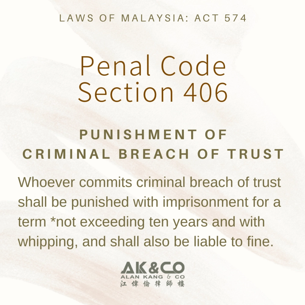 Penal Code Section 406: Punishment Of Criminal Breach Of Trust