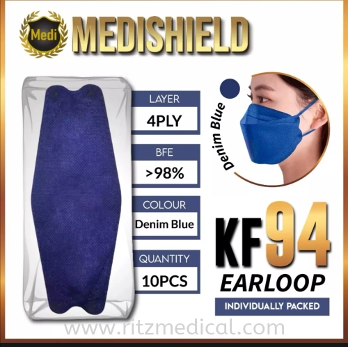 KF94 Facemask, MDA Approved,  Medical Grade 4 Ply, Medisheild, Box-20