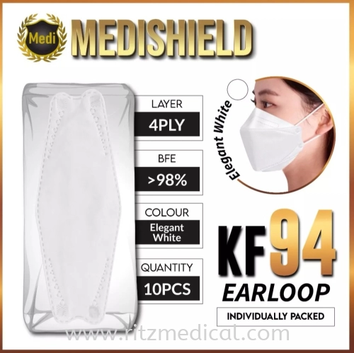 KF94 Facemask, MDA Approved,  Medical Grade 4 Ply, Medisheild, Box-20