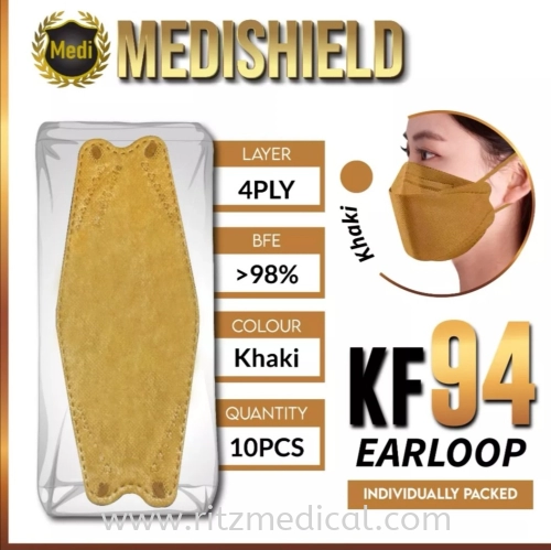 KF94 Facemask, MDA Approved,  Medical Grade 4 Ply, Medisheild, Box-20