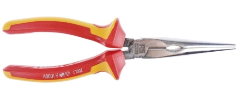 125-3073 - RS PRO VDE Insulated Steel Pliers Long Nose Pliers, 200 mm Overall Length