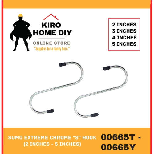 SUMO EXTREME Chrome "S" Hook (2 Inches - 5 Inches) - 00665T/ 00665W/ 00665X/ 00665Y