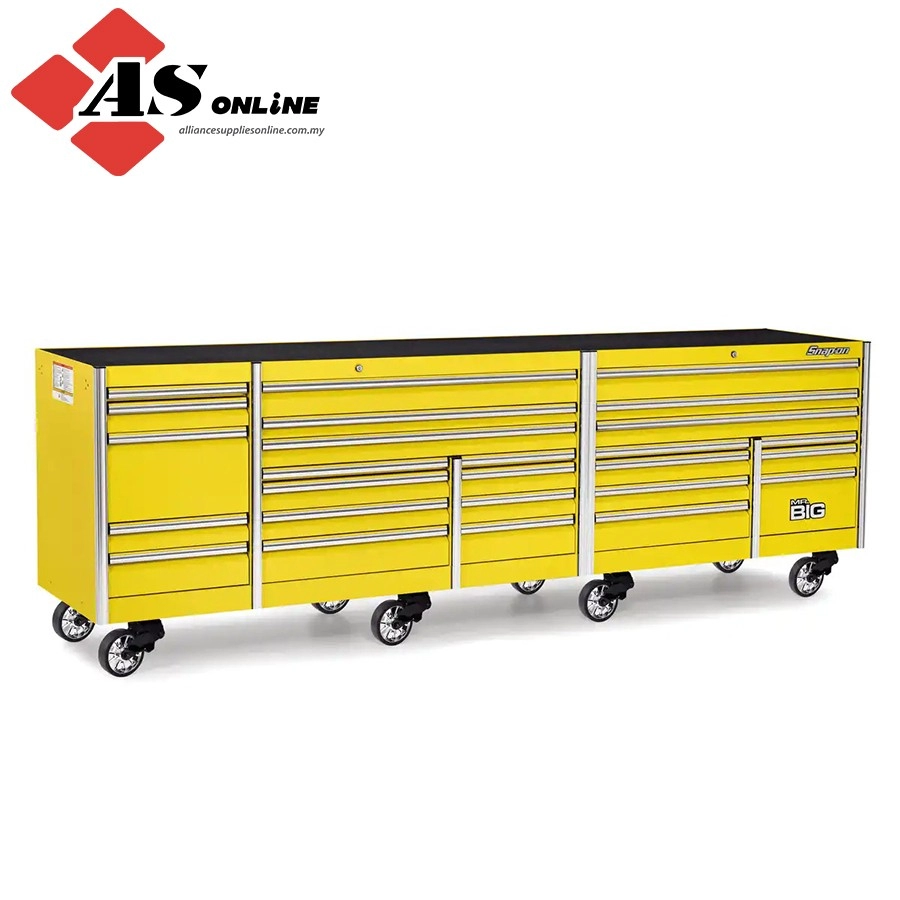 SNAP-ON 144" 26 Drawer Five Bank EPIQ Series Roll Cab with PowerDrawer (Ultra Yellow) / Model: KEXP725D0PES