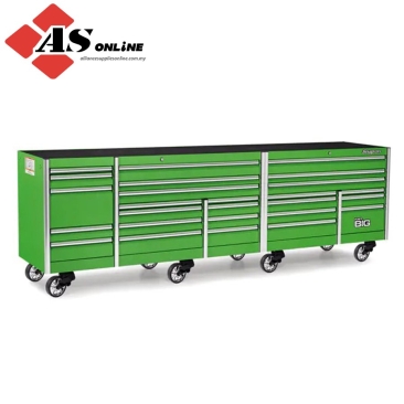 SNAP-ON 144" 26 Drawer Five Bank EPIQ Series Roll Cab with PowerDrawer (Extreme Green) / Model: KEXP725D0PJJ