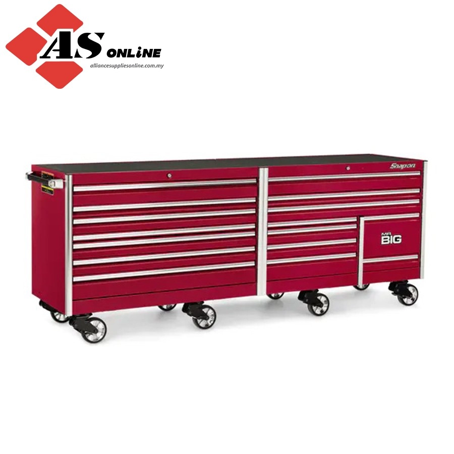 SNAP-ON 120" 16 Drawer Three Bank EPIQ Series Roll Cab with PowerDrawer and SpeeDrawer (Candy Apple Red) / Model: KEXP603A0PJH