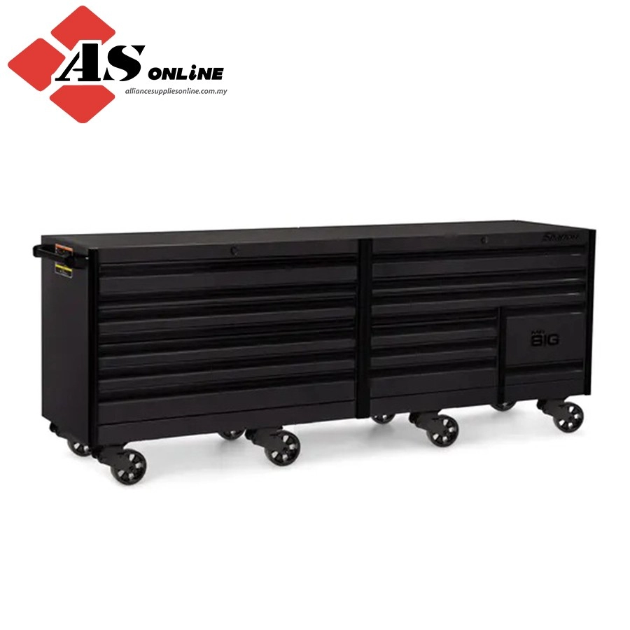 SNAP-ON 120" 16 Drawer Three Bank EPIQ Series Roll Cab with PowerDrawer and SpeeDrawer (Flat Black w/ Black Trim) / Model: KEXP603A0POT