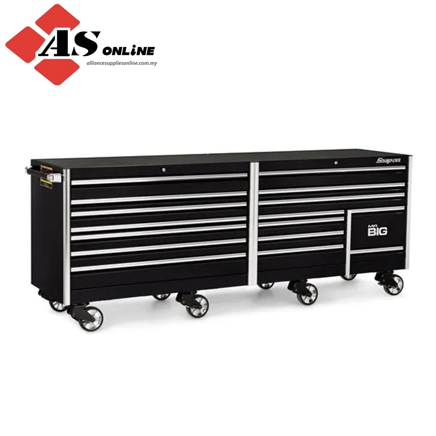 SNAP-ON 120" 16 Drawer Three Bank EPIQ Series Roll Cab with PowerDrawer and SpeeDrawer (Gloss Black) / Model: KEXP603A0PC