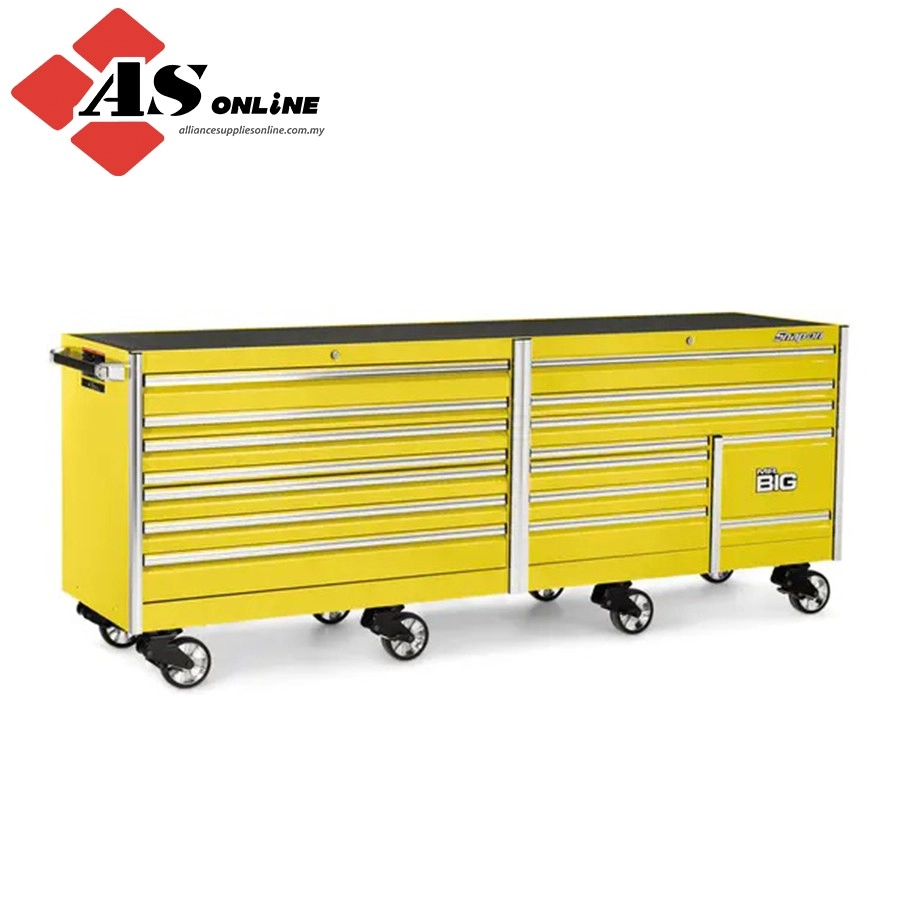 SNAP-ON 120" 16 Drawer Three Bank EPIQ Series Roll Cab with PowerDrawer and SpeeDrawer (Yellow) / Model: KEXP603A0PES