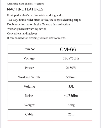 WIDE AREA CARPET VACUUM