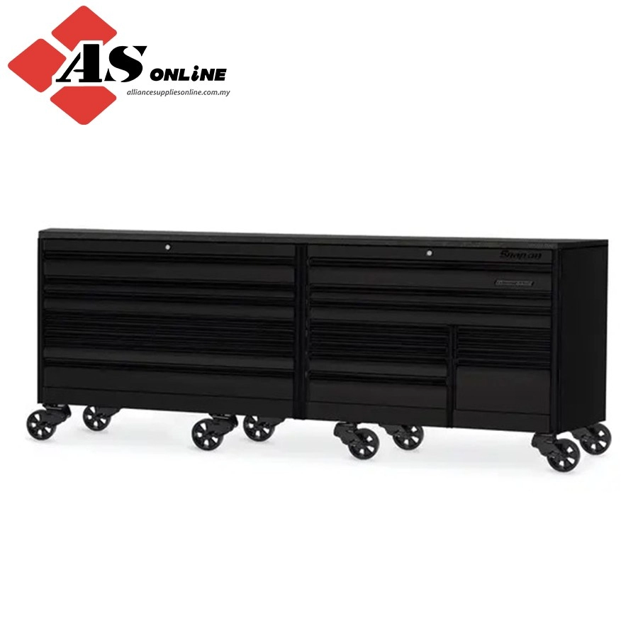 SNAP-ON 120" 20-Drawer Triple-Bank EPIQ Series Bed Liner Top Roll Cab (Flat Black with Black Trim and Blackout Details) / Model: KEXN603C7POT