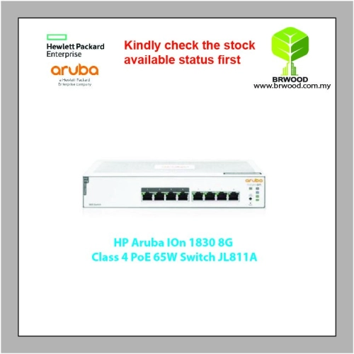 HP ARUBA JL811A: INSTANT ON 1830 8G Class 4 PoE 65W SWITCH