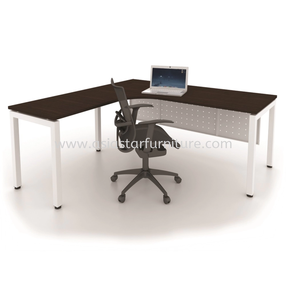 MUPHI 5 FEET L-SHAPE OFFICE TABLE WITH FIXED PEDESTAL 