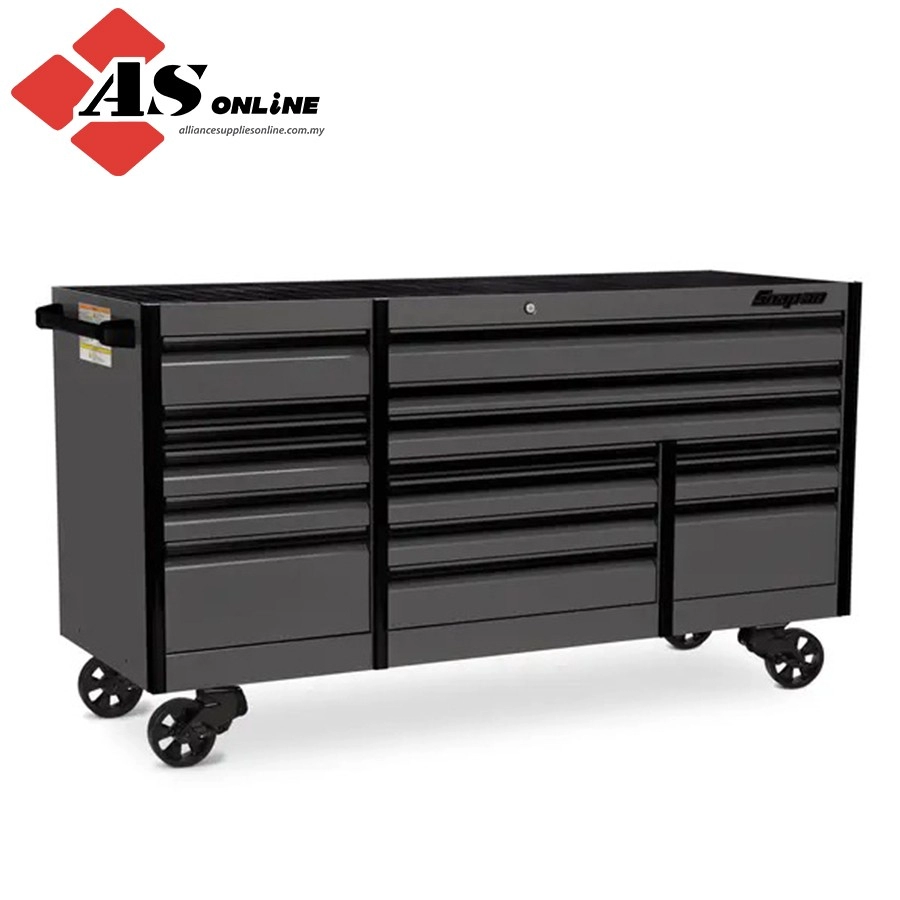 SNAP-ON 84" 16-Drawer Triple-Bank EPIQ Series Roll Cab (Storm Gray with Black Trim and Blackout Details) / Model: KETN843C0PWZ