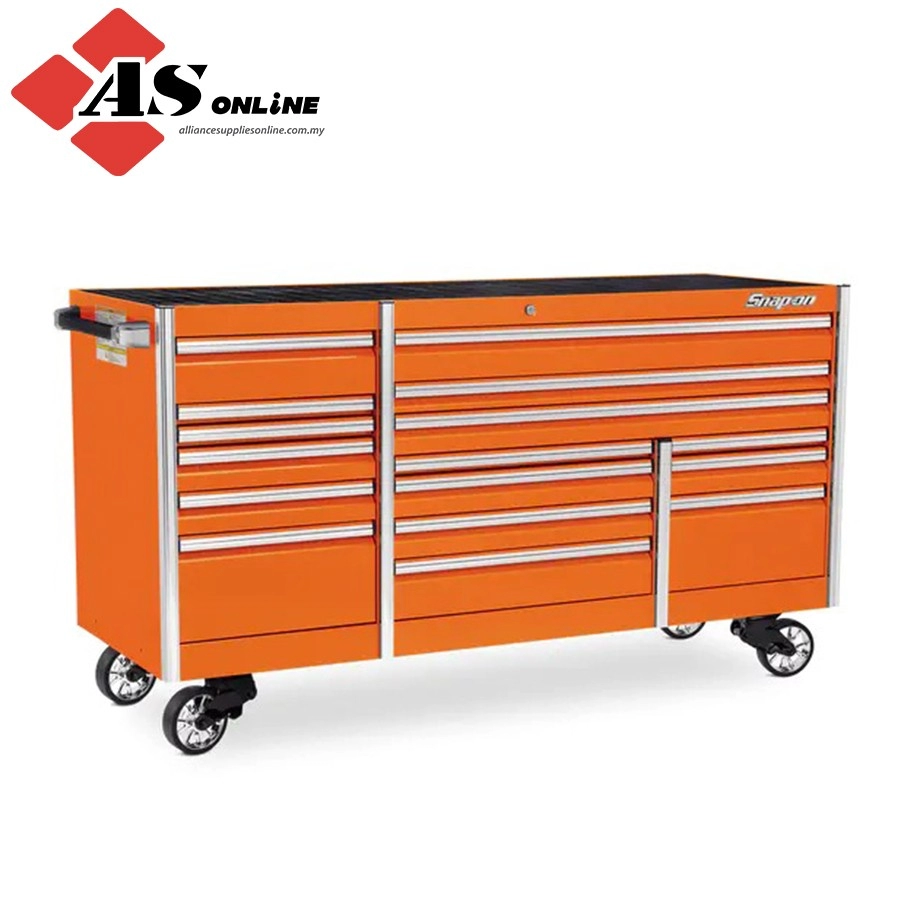 SNAP-ON 84" 16-Drawer Triple-Bank EPIQ Series Roll Cab (Electric Orange) / Model: KETN843C0PJK