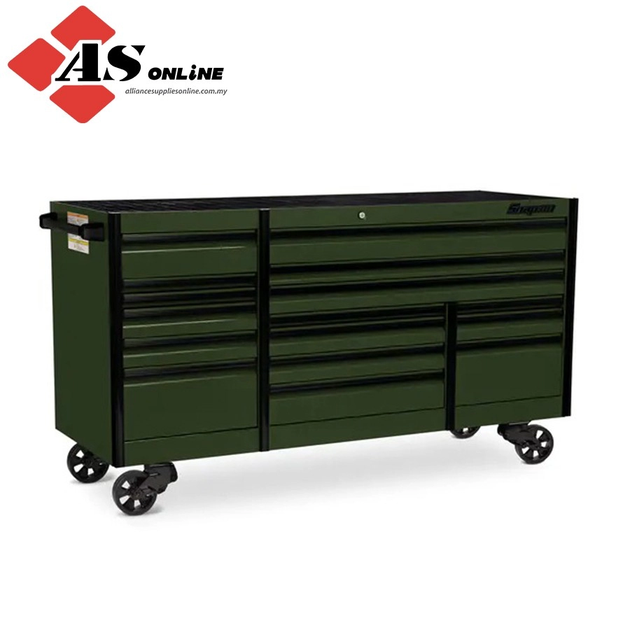 SNAP-ON 84" 16-Drawer Triple-Bank EPIQ Series Roll Cab (Combat Green with Black Trim and Blackout Details) / Model: 