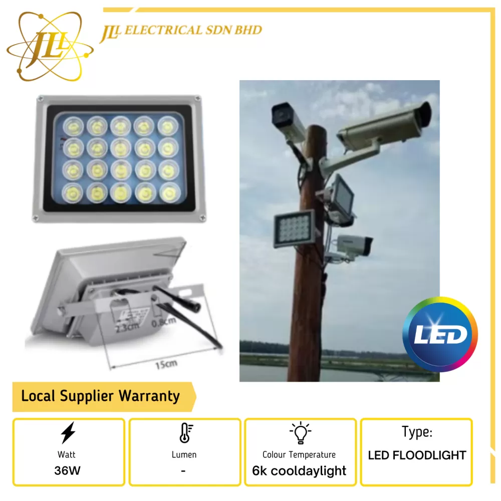 JLUX LED FLOODLIGHT 36W 12VDC 6000K COOLDAYLIGHT