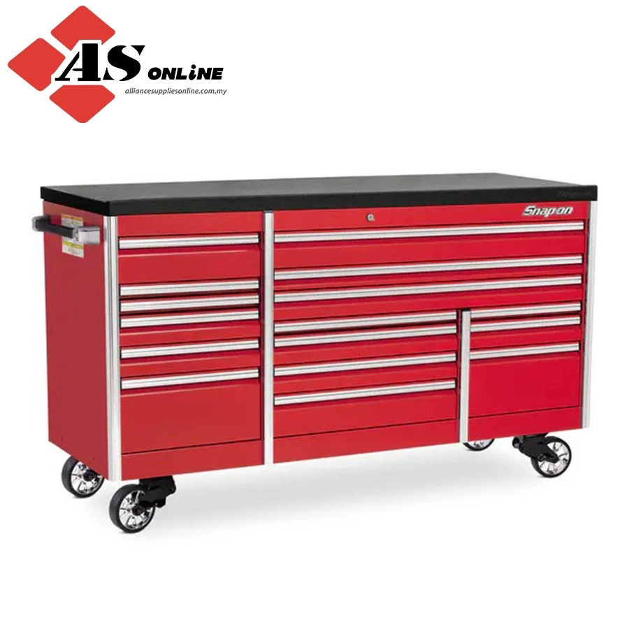 SNAP-ON 84" 16-Drawer Triple-Bank EPIQ Series Bed Liner Top Roll Cab (Red) / Model: KETN843C7PBO