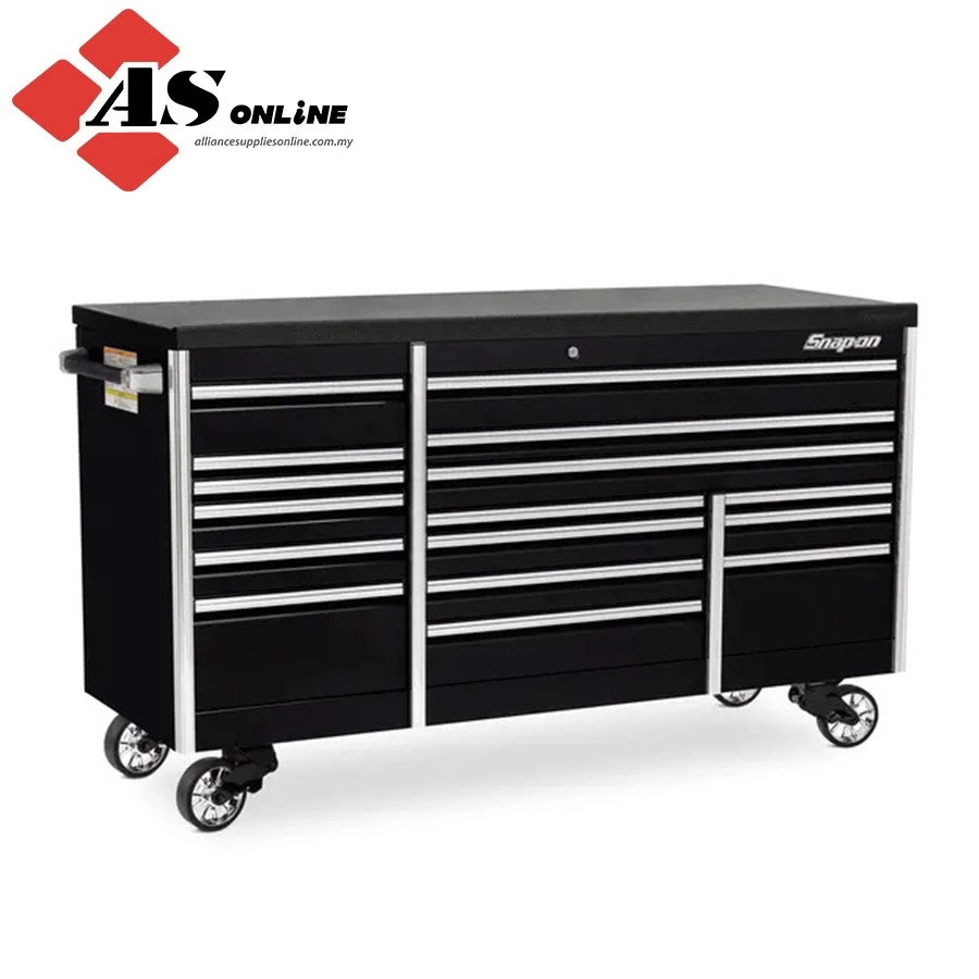 SNAP-ON 84" 16-Drawer Triple-Bank EPIQ Series Bed Liner Top Roll Cab (Gloss Black) / Model: KETN843C7PC