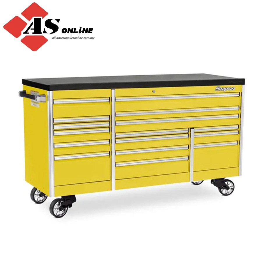 SNAP-ON 84" 16-Drawer Triple-Bank EPIQ Series Bed Liner Top Roll Cab (Ultra Yellow) / Model: KETN843C7PES