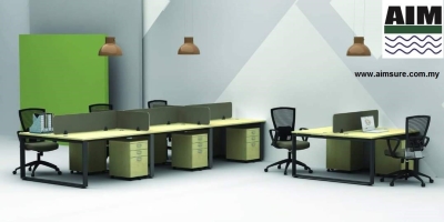 Furniture workstation with metal leg and desking panel