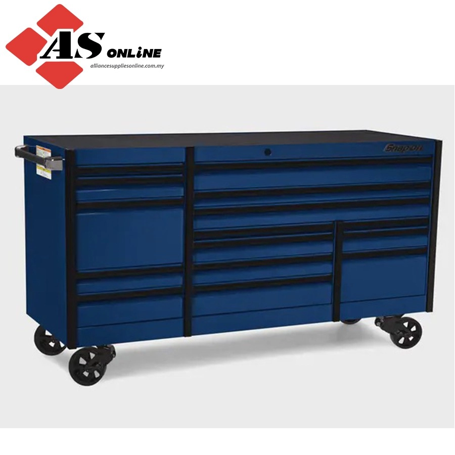 SNAP-ON 84" 15-Drawer Triple-Bank EPIQ Series Roll Cab with PowerDrawer (Royal Blue with Black Trim and Blackout Details) / Model: KETP843C0BET