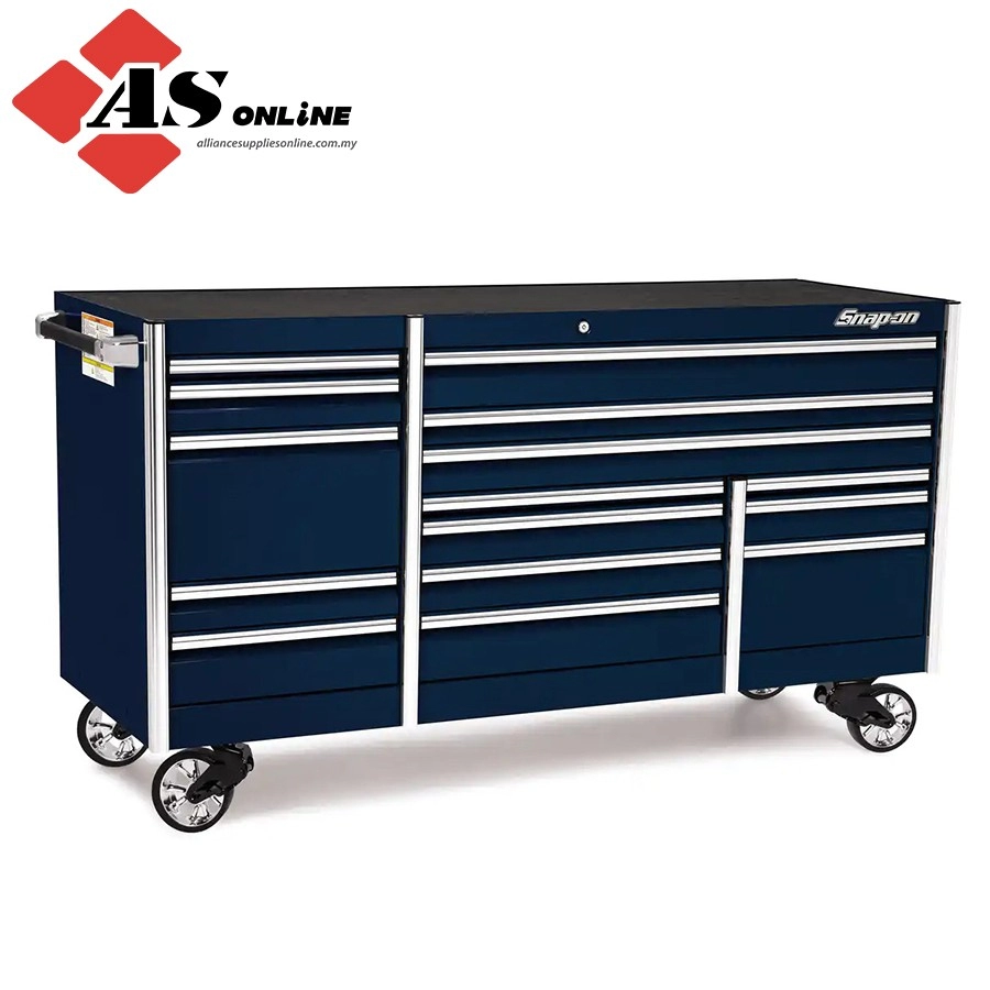 snap-on 84" 15-Drawer Triple-Bank EPIQ Series Roll Cab with PowerDrawer (Midnight Blue) / Model: KETP843C0PDG