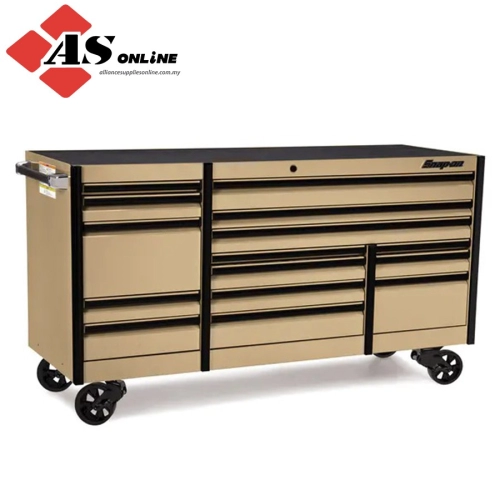 SNAP-ON 84" 15-Drawer Triple-Bank EPIQ Series Roll Cab with PowerDrawer (Combat Tan with Black Trim and Blackout Details) / Model: KETP843C0PZS