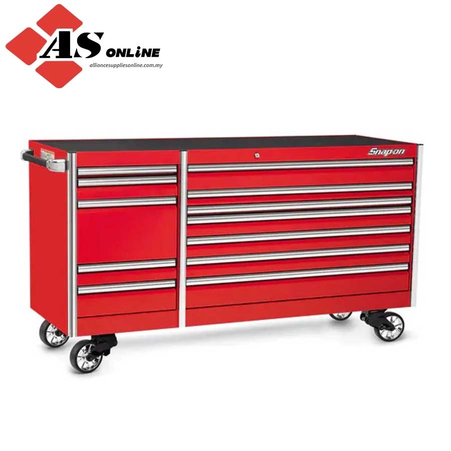 SNAP-ON 84" 12-Drawer Double-Bank EPIQ Series Roll Cab with PowerDrawer (Red) / Model: KERP842C0PBO