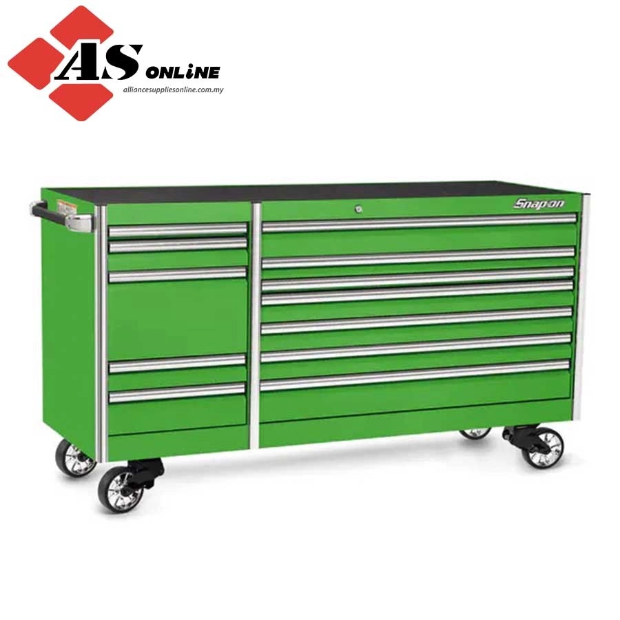 SNAP-ON 84" 12-Drawer Double-Bank EPIQ Series Roll Cab with PowerDrawer (Extreme Green) / Model: KERP842C0PJJ