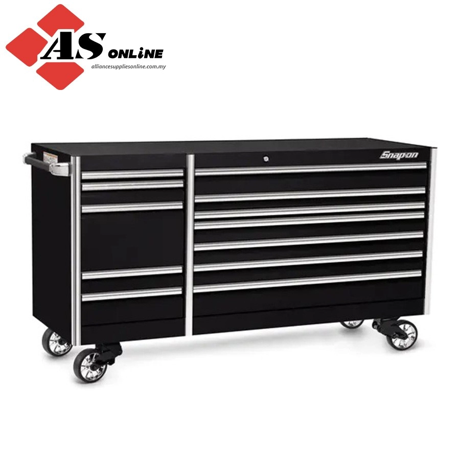 SNAP-ON 84" 12-Drawer Double-Bank EPIQ Series Roll Cab with PowerDrawer (Gloss Black) / Model: KERP842C0PC