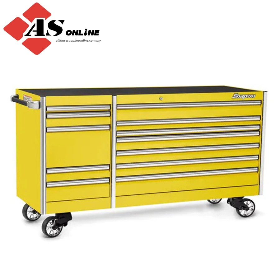 SNAP-ON 84" 12-Drawer Double-Bank EPIQ Series Roll Cab with PowerDrawer (Ultra Yellow) / Model: KERP842C0PES
